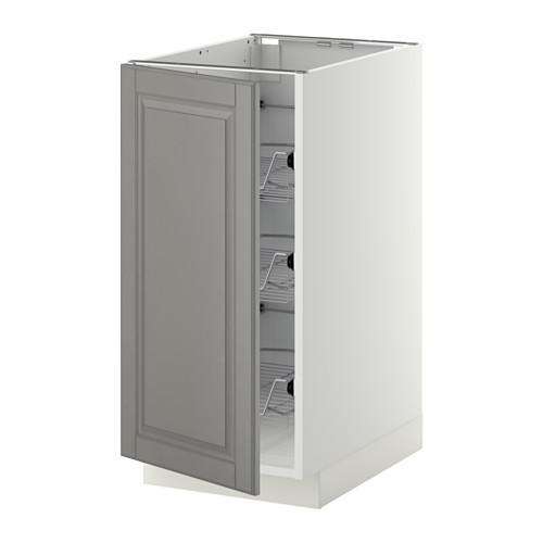 METOD - base cabinet with wire baskets, white/Bodbyn grey | IKEA Taiwan Online - PE345052_S4