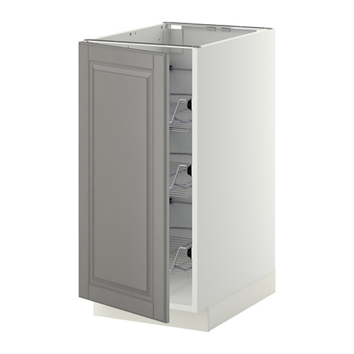 METOD base cabinet with wire baskets