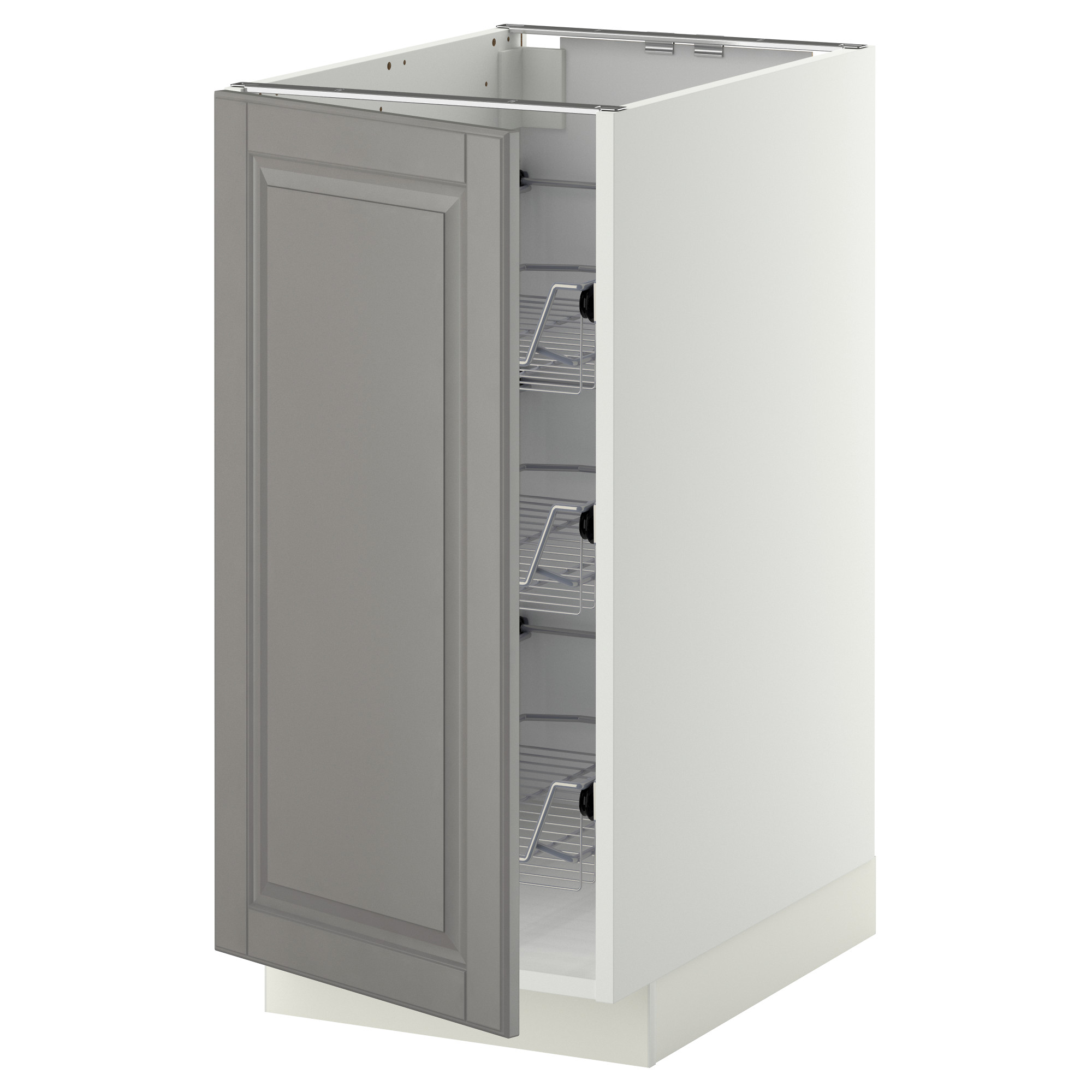 METOD base cabinet with wire baskets