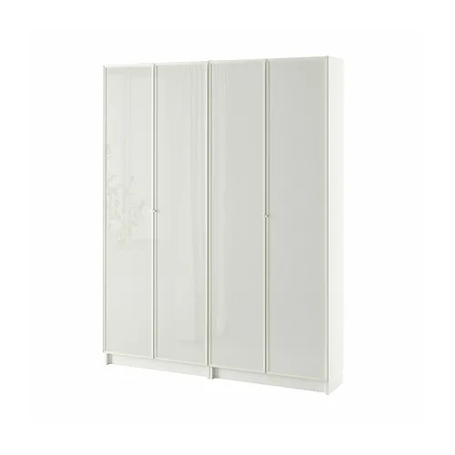 BILLY/HÖGBO - 書櫃附玻璃門板組合, 白色, 160x202 公分 | IKEA 線上購物 - PE862693_S4