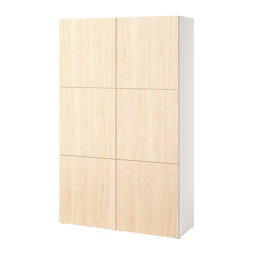 BESTÅ - 附門收納組合, 白色 Fänrik/梣木, 120x42x193 公分 | IKEA 線上購物 - PE965978_S4