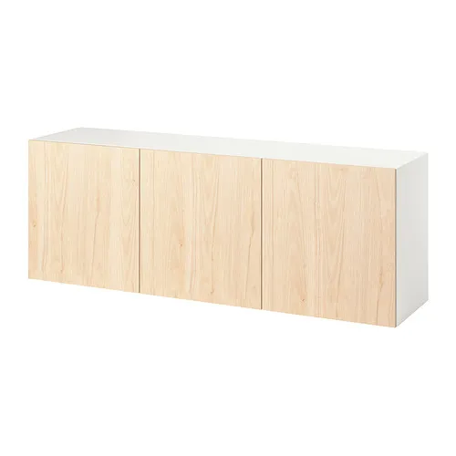 BESTÅ - 上牆式收納櫃組合, 白色/Fänrik 梣木, 180x42x64 公分 | IKEA 線上購物 - PE965980_S4