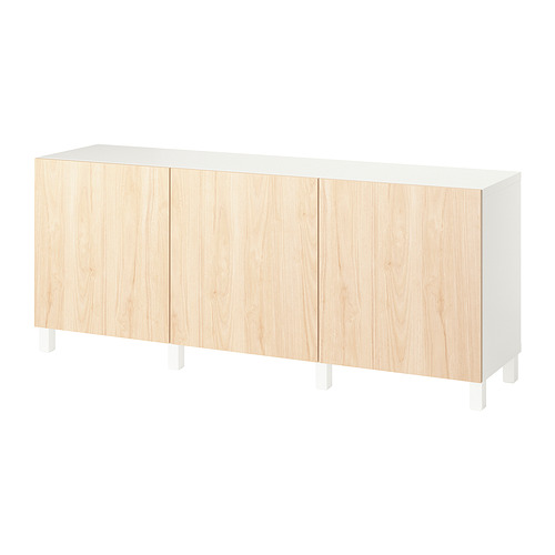 BESTÅ - 附門收納組合, 白色/Fänrik/Stubbarp 梣木, 180x42x74 公分 | IKEA 線上購物 - PE965983_S4
