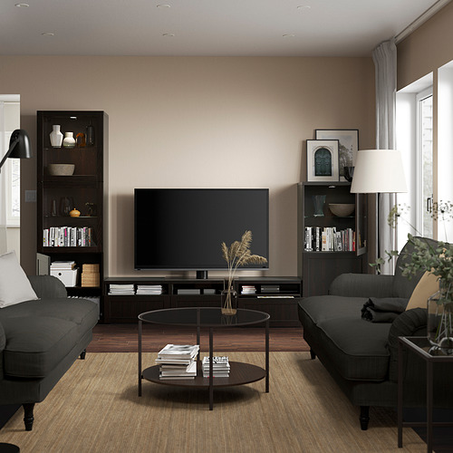 BESTÅ - 電視收納組合/玻璃門板, 黑棕色/Hanviken 黑棕色/透明玻璃 | IKEA 線上購物 - PE819841_S4