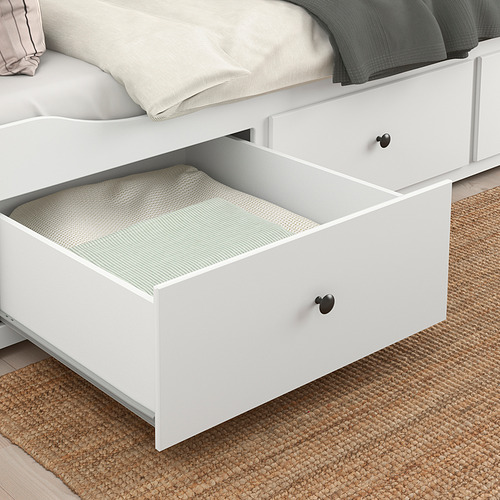 HEMNES - 坐臥兩用床框/3抽, 白色 | IKEA 線上購物 - PE863035_S4