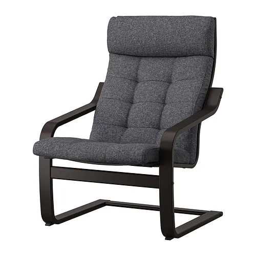 POÄNG - armchair, black-brown/Gunnared dark grey | IKEA Taiwan Online - PE900961_S4