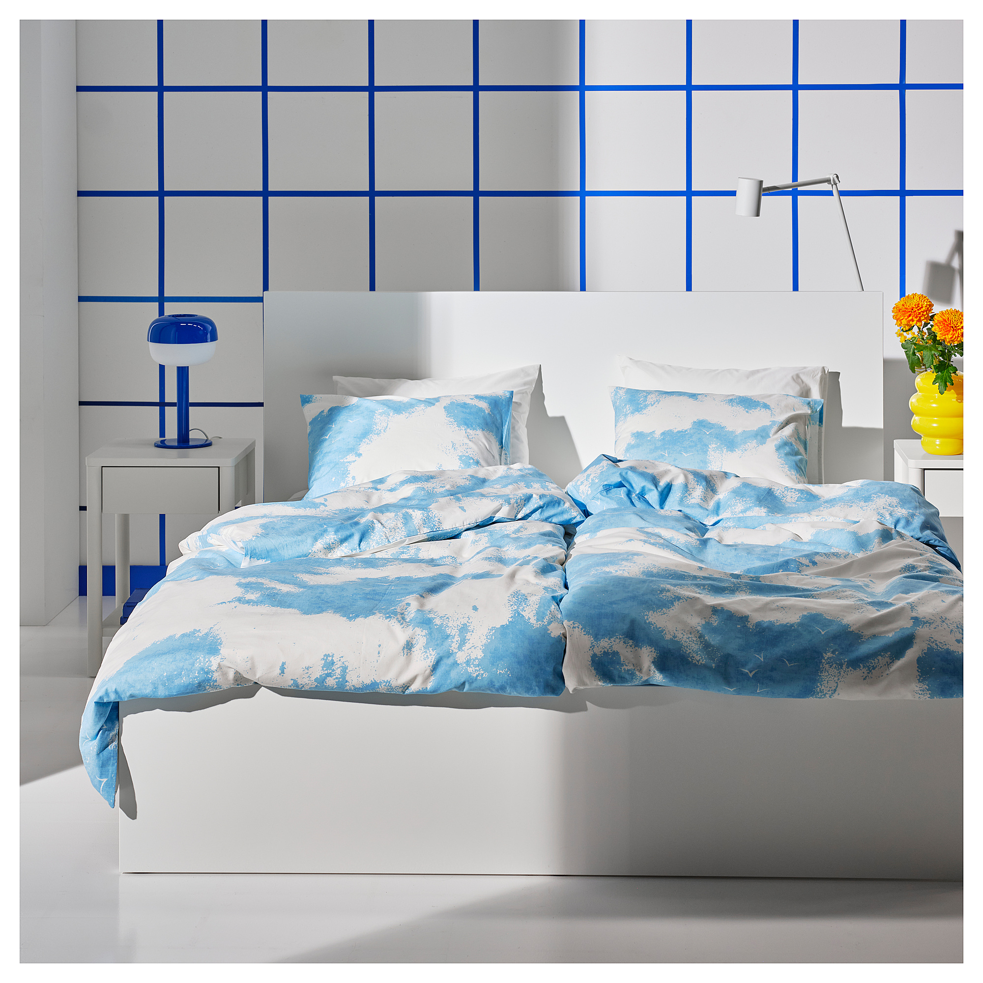 ÄNGSVITVINGE duvet cover and pillowcase