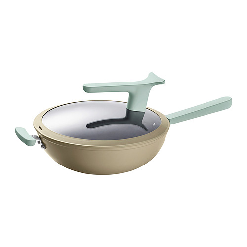 TRYCKARFISK - 炒鍋附蓋, 不沾塗層 淺米綠色, 30 公分 | IKEA 線上購物 - E1004353_S4