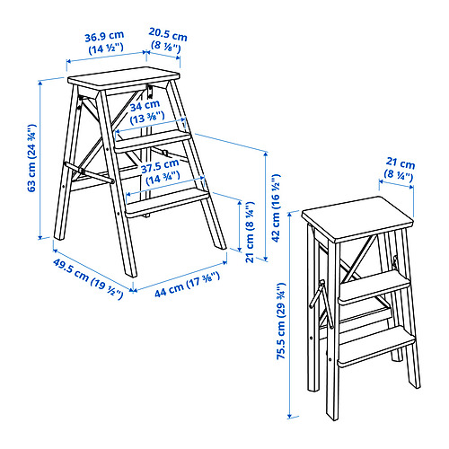 BEKVÄM stepladder, 3 steps