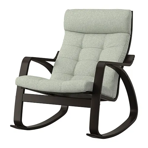 POÄNG - rocking-chair, black-brown/Gunnared light green | IKEA Taiwan Online - PE900971_S4