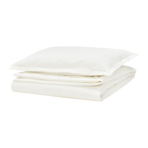 HAMPFLOCKEL - 被套附一個枕頭套, 白色, 150x200/50x80 公分 | IKEA 線上購物 - PE966063_S4