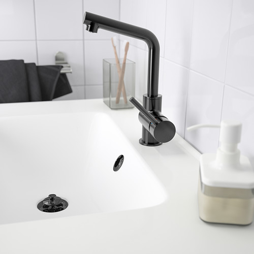 LUNDSKÄR - wash-basin mixer tap with strainer, black | IKEA Taiwan Online - PE764720_S4