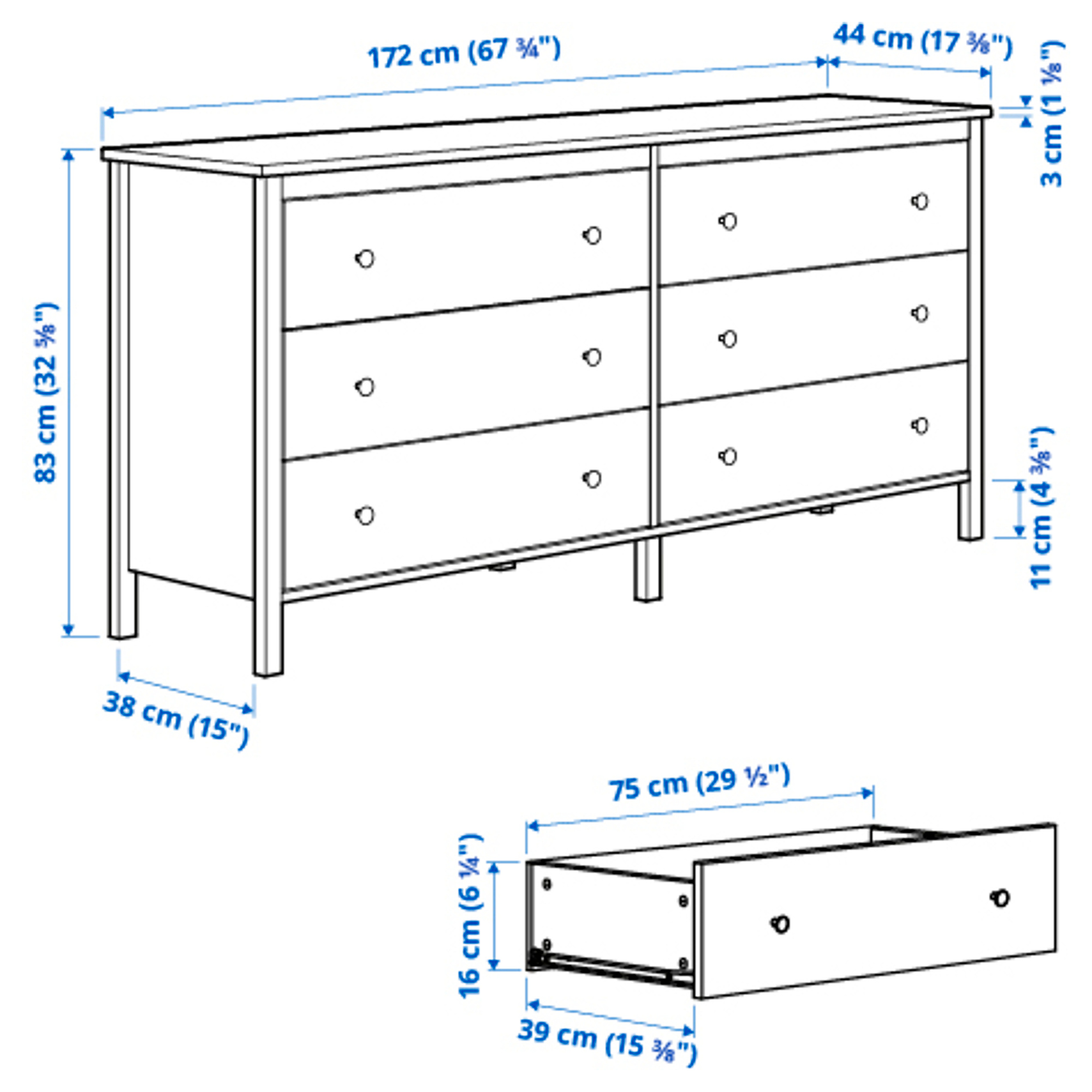 KOPPANG chest of 6 drawers