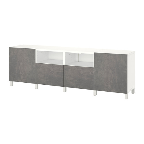 BESTÅ - TV bench with doors and drawers, white/Kallviken/Stubbarp dark grey | IKEA Taiwan Online - PE820151_S4