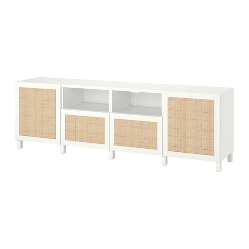 BESTÅ - 電視櫃附門板/抽屜, 白色/Studsviken/Stubbarp 白色, 240x42x74 公分 | IKEA 線上購物 - PE820155_S4