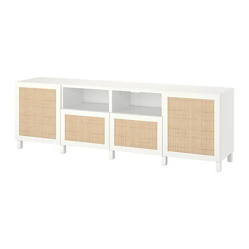 BESTÅ - 電視櫃附門板/抽屜, 白色/Studsviken/Stubbarp 白色, 240x42x74 公分 | IKEA 線上購物 - PE820155_S4