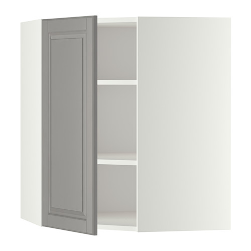 METOD corner wall cabinet with shelves