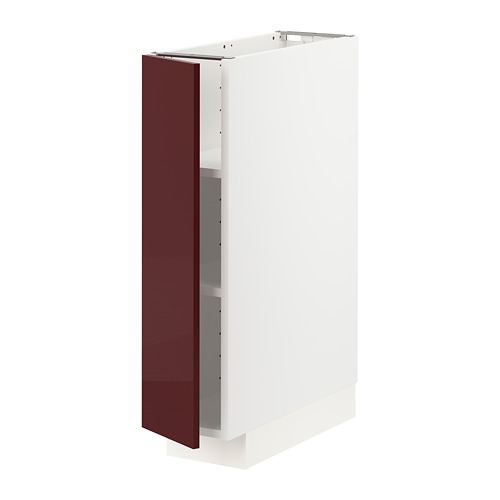 METOD - base cabinet with shelves, white Kallarp/high-gloss dark red-brown | IKEA Taiwan Online - PE764865_S4
