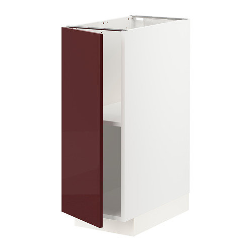 METOD - base cabinet with shelves, white Kallarp/high-gloss dark red-brown | IKEA Taiwan Online - PE764918_S4