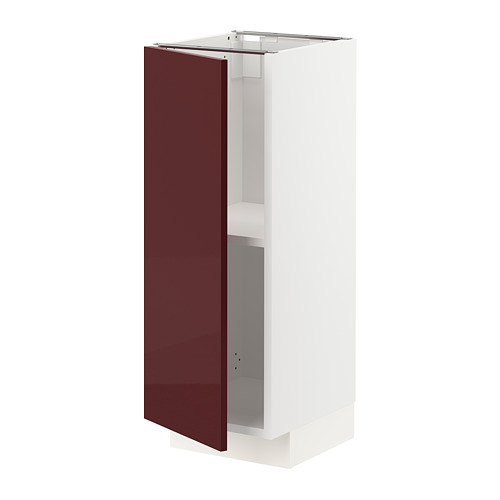 METOD - base cabinet with shelves, white Kallarp/high-gloss dark red-brown | IKEA Taiwan Online - PE764893_S4