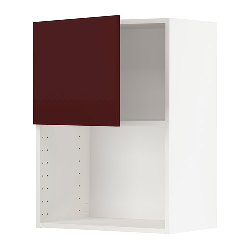 METOD - wall cabinet for microwave oven, white Kallarp/high-gloss dark red-brown | IKEA Taiwan Online - PE765014_S4