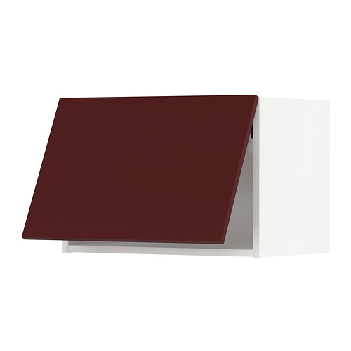 METOD - wall cabinet horizontal w push-open, white Kallarp/high-gloss dark red-brown | IKEA Taiwan Online - PE764868_S4
