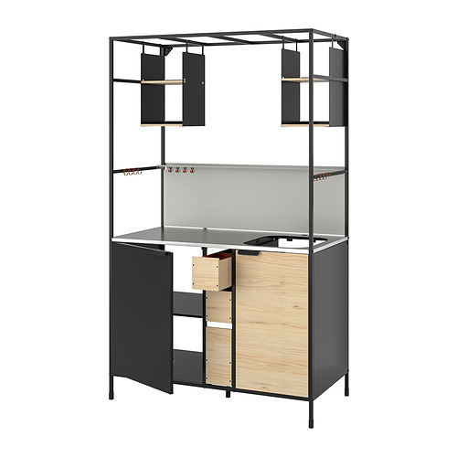 ÄSPINGE - kitchenette, black/ash, 120x60x202 cm | IKEA Taiwan Online - PE862965_S4