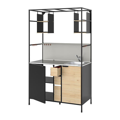 ÄSPINGE - kitchenette, black/ash, 120x60x202 cm | IKEA Taiwan Online - PE862968_S4