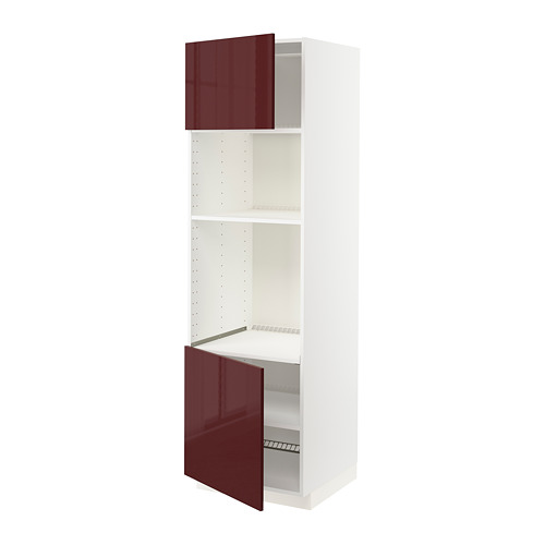 METOD - hi cb f oven/micro w 2 drs/shelves, white Kallarp/high-gloss dark red-brown | IKEA Taiwan Online - PE764985_S4
