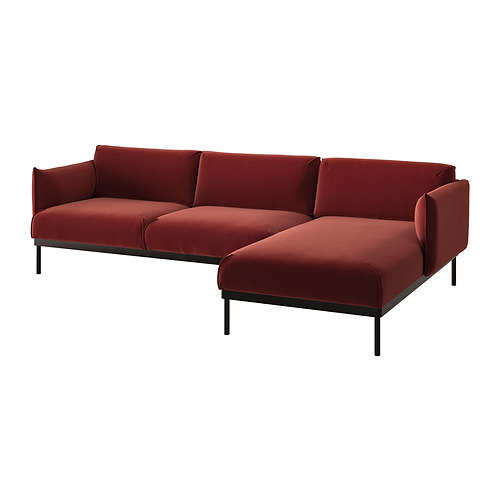 ÄPPLARYD - 3-seat sofa with chaise longue, Djuparp red/brown | IKEA Taiwan Online - PE820334_S4