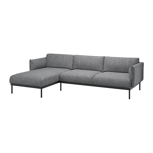 ÄPPLARYD - 3-seat sofa with chaise longue, Lejde grey/black | IKEA Taiwan Online - PE820337_S4