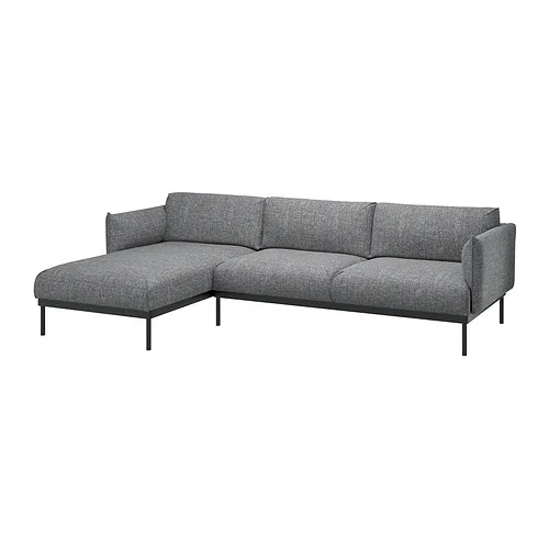 ÄPPLARYD - 三人座沙發附躺椅，Lejde 灰色/黑色 | IKEA 線上購物 - PE820337_S4