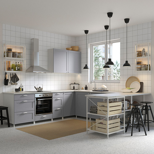 ENHET - corner kitchen, white/grey frame | IKEA Taiwan Online - PE820387_S4