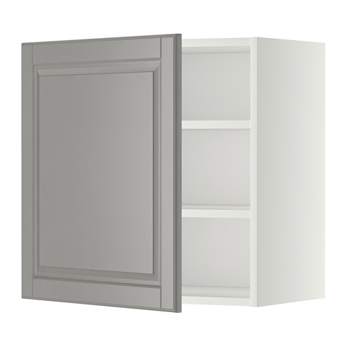 METOD - 壁櫃附層板, 白色/Bodbyn 灰色 | IKEA 線上購物 - PE345611_S4