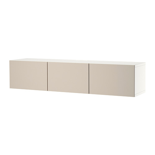 BESTÅ - TV bench with doors, white/Lappviken light grey/beige, 180x42x38 cm | IKEA Taiwan Online - PE820420_S4