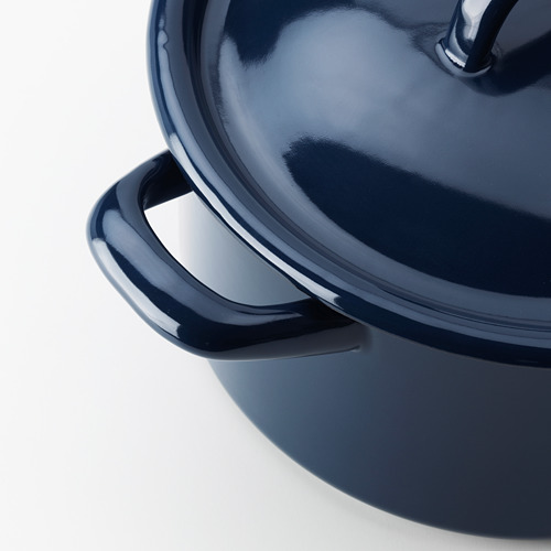 VARDAGEN - pot with lid, enamelled steel, 3L | IKEA Taiwan Online - PE718914_S4