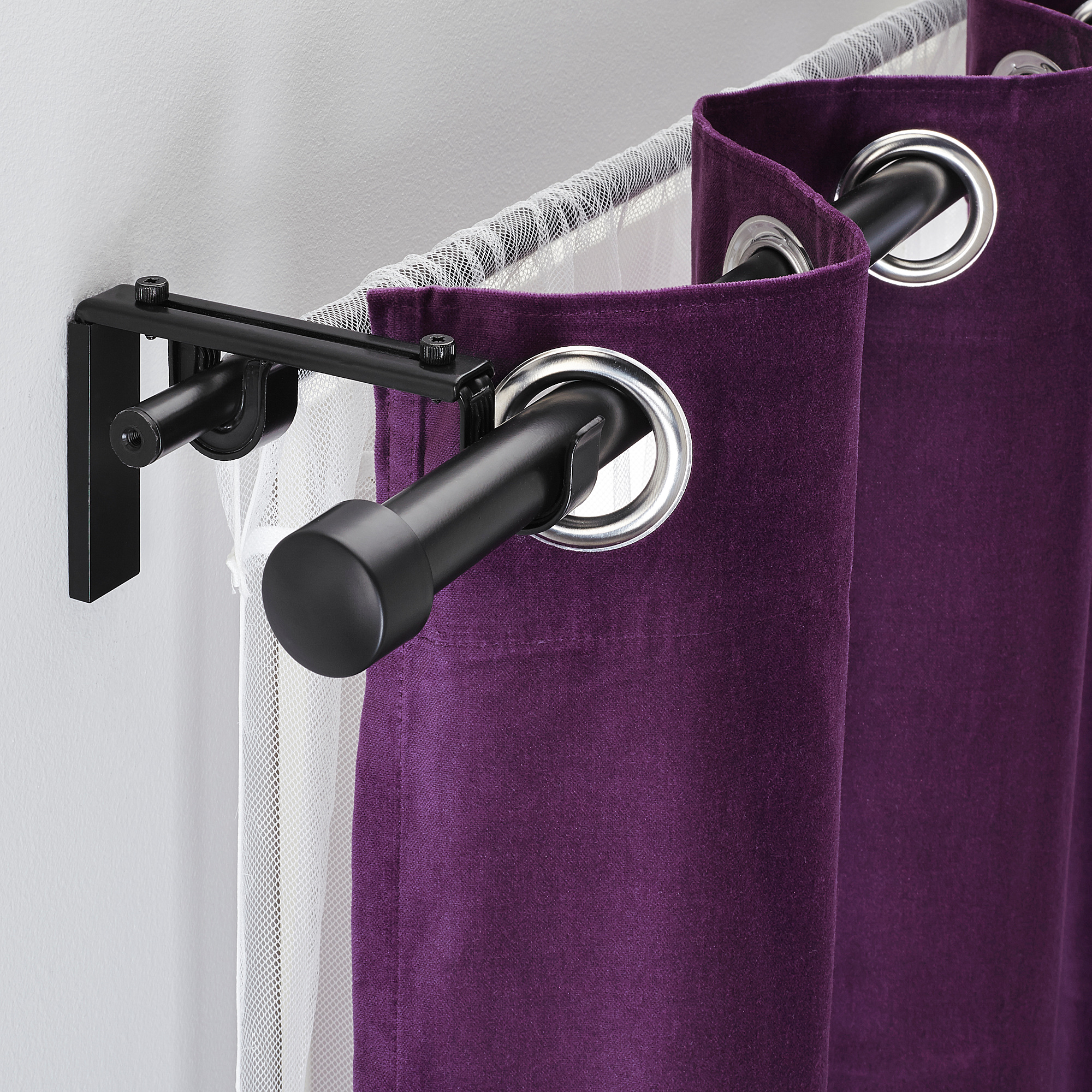 RÄCKA/HUGAD double curtain rod combination