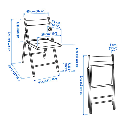 TERJE - folding chair, white/Knisa light grey | IKEA Taiwan Online - PE820486_S4