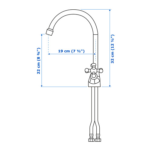 EDSVIK - dual-control kitchen mixer tap, chrome-plated | IKEA Taiwan Online - PE675367_S4