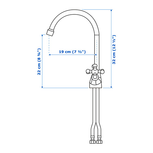 EDSVIK dual-control kitchen mixer tap