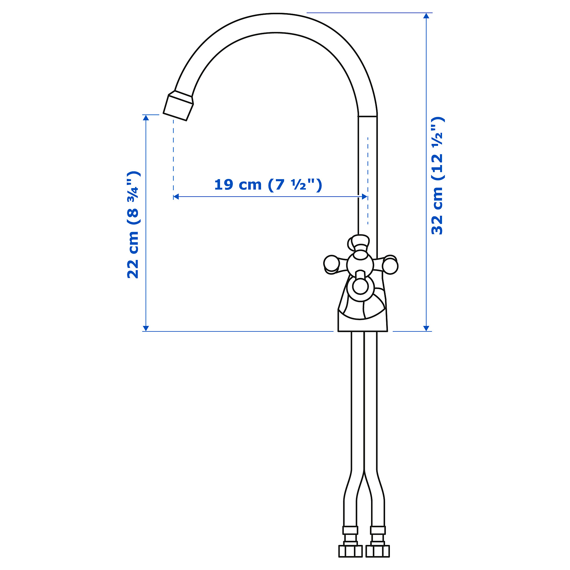 EDSVIK dual-control kitchen mixer tap