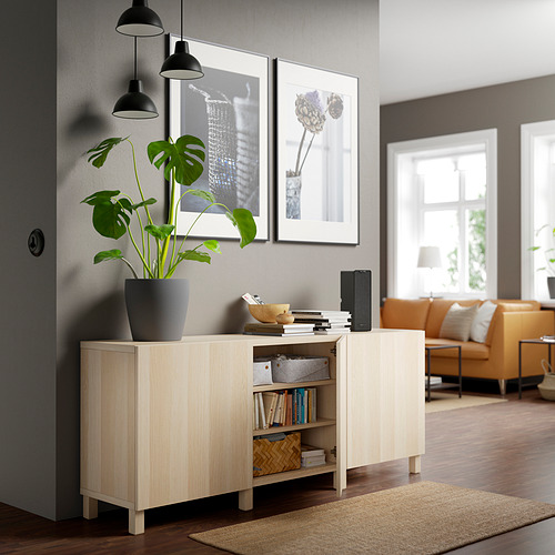 BESTÅ - storage combination with doors, Lappviken white stained oak effect | IKEA Taiwan Online - PE820720_S4