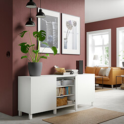BESTÅ - 附門收納組合, 染白橡木紋/Lappviken 白色 | IKEA 線上購物 - PE574480_S3