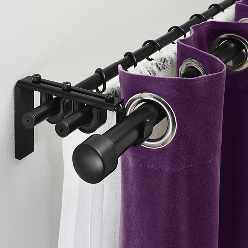 RÄCKA/HUGAD triple curtain rod combination