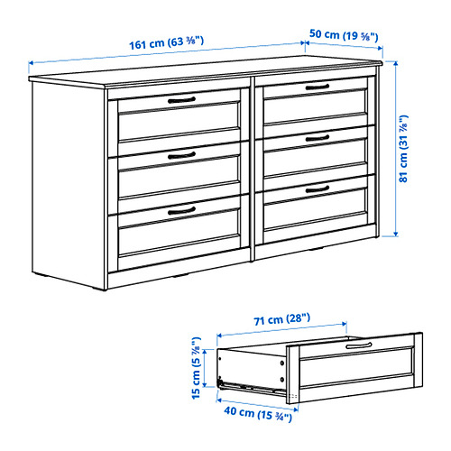 SONGESAND - chest of 6 drawers, white | IKEA Taiwan Online - PE863247_S4