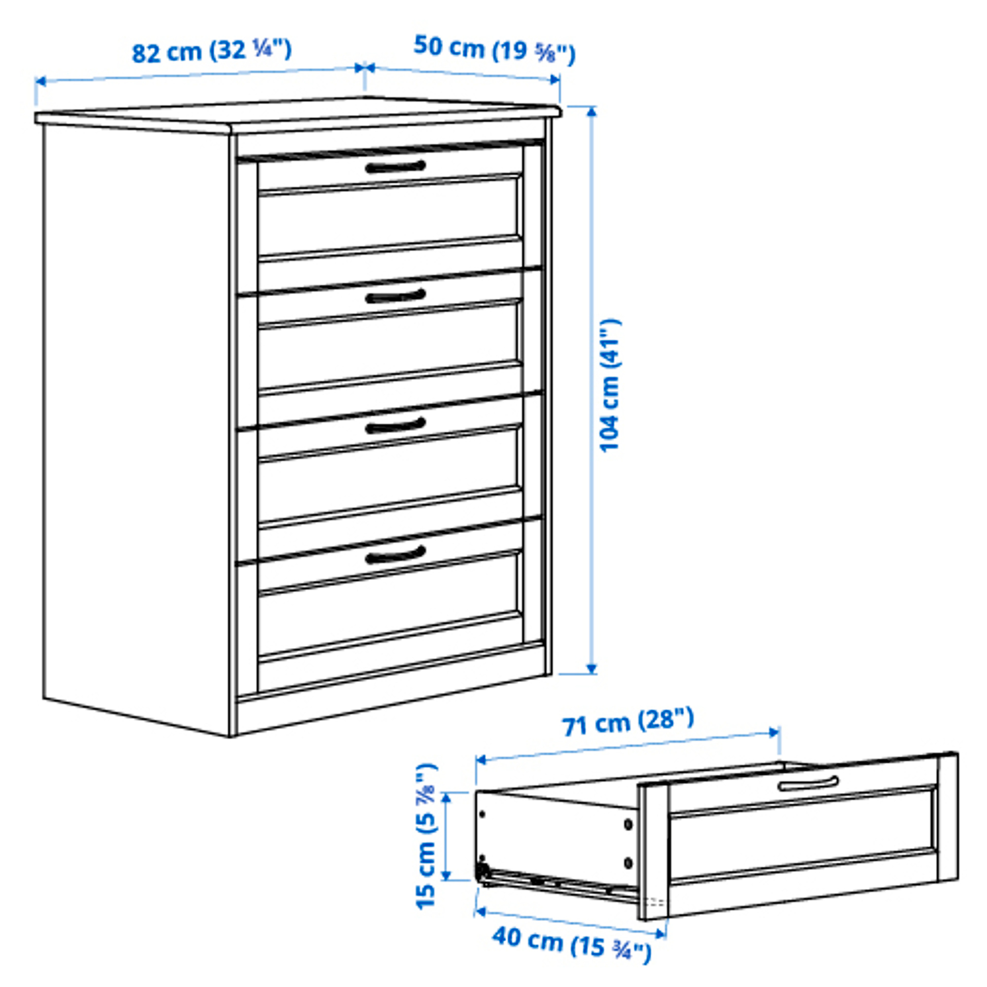 SONGESAND chest of 4 drawers