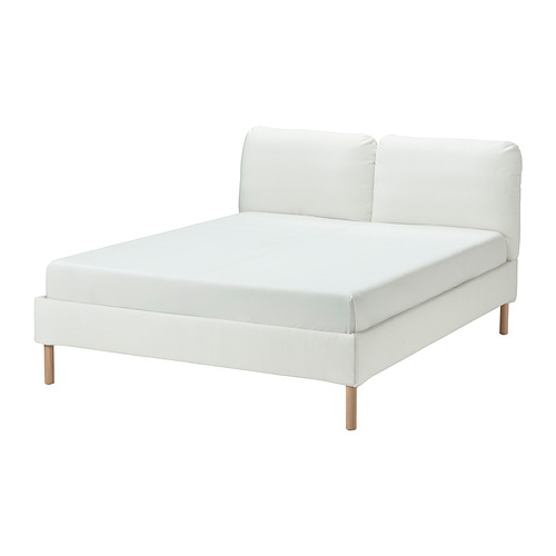 SAGESUND - upholstered bed frame, Gräsbo white/Luröy, 150x200 cm | IKEA Taiwan Online - PE902232_S4