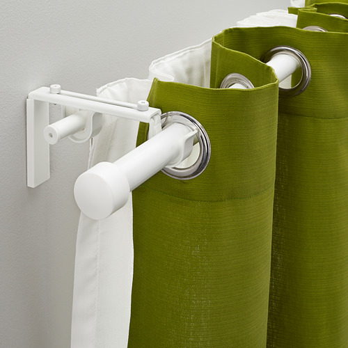 RÄCKA/HUGAD - double curtain rod combination, white,120-210cm | IKEA Taiwan Online - PE336650_S4