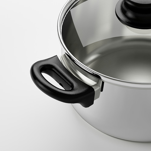 ANNONS - 附蓋湯鍋, 玻璃/不鏽鋼, 2.8公升 | IKEA 線上購物 - PE610942_S4