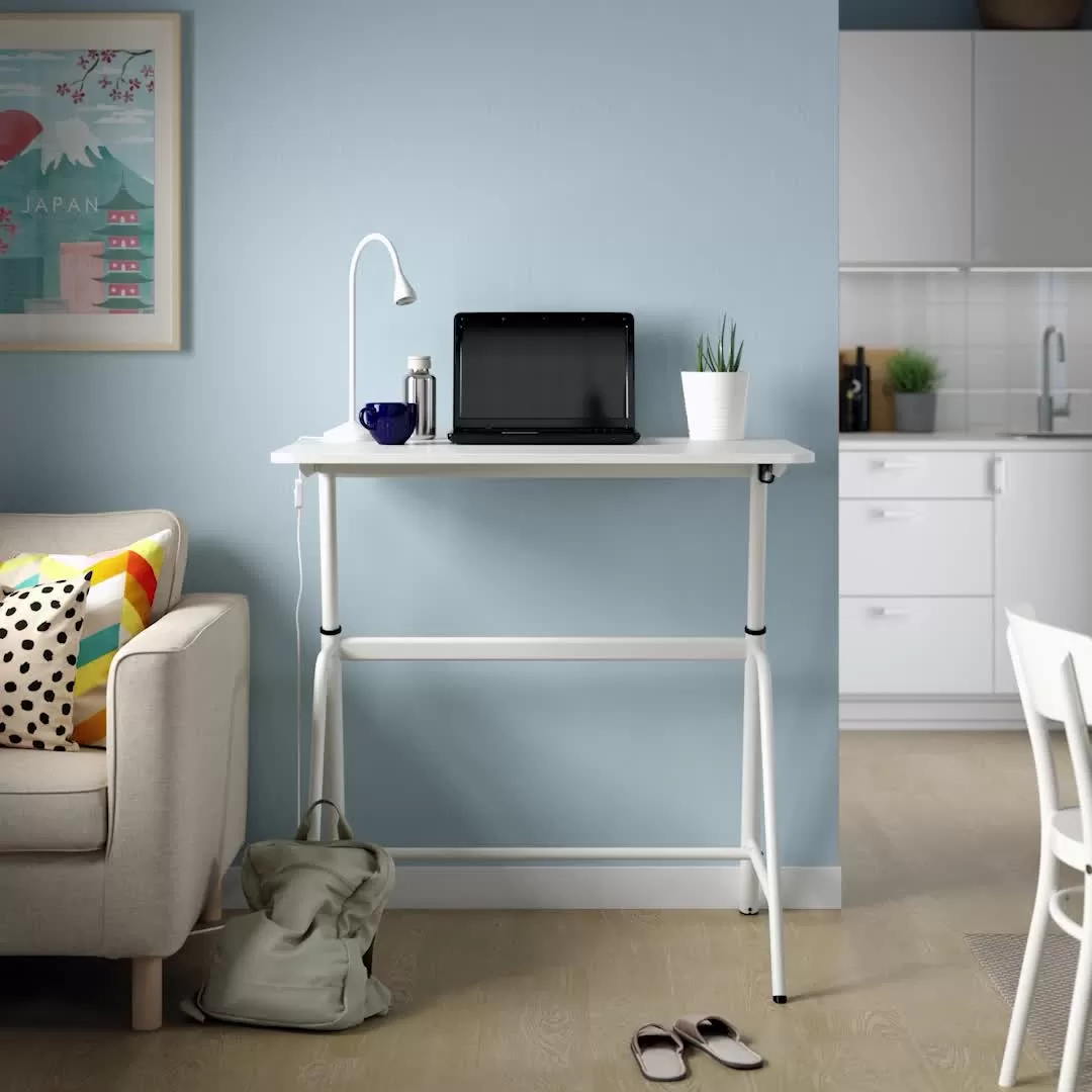 GLADHÖJDEN - 升降式工作桌, 白色, 100x60 公分| IKEA 線上購物